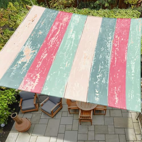 Highdi Sonnensegel Wasserdicht Rechteckig Sonnenschutz mit UV Schutz, Terrasse Garten Camping Sonnensegel Balkon Sonnenschutz Segeltuch inkl 4 Seil, Streifenmuster (Stil 1,2x2m) von Highdi