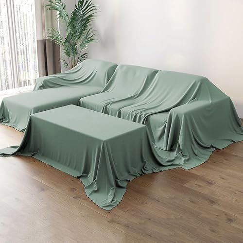 Highdi Staubschutz Abdeckung Möbel, Bett Staubschutz Möbel Möbelbezug Staubschutzhülle Protector für Bett Sofa Möbel für Abdeckungen im Innen- & Außenbereich (2.4x3.5M,Salbeigrün) von Highdi