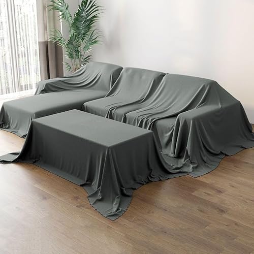 Highdi Staubschutz Abdeckung Möbel, Bett Staubschutz Möbel Möbelbezug Staubschutzhülle Protector für Bett Sofa Möbel für Abdeckungen im Innen- & Außenbereich (3.5x6M,Dunkelgrau) von Highdi