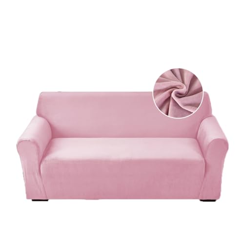 Highdi Stretch Sofabezug 3 Sitzer, Samt Élégant Waschbare Haustier-Sofa-Möbelbezüge Couchhusse Elastisch Weich Sofahusse für Wohnzimmer (Rosa,3 Sitzer) von Highdi