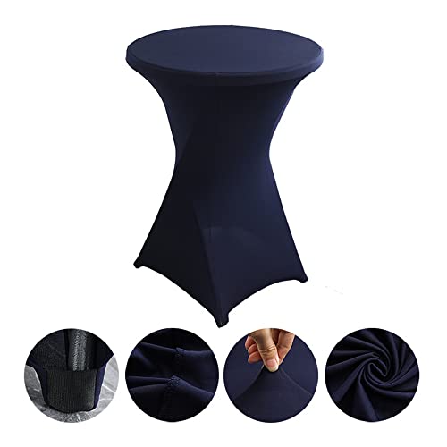 Highdi Stretch Stehtischhussen, Spandex Elastische Cocktail Tischdecken für Hochzeit, Geburtstagsfeiern, Party, Bankett, Heim Dekor (80x110cm,Navy blau) von Highdi