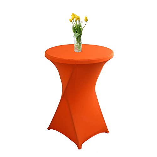 Highdi Stretch Stehtischhussen, Spandex Elastische Cocktail Tischdecken für Hochzeit, Geburtstagsfeiern, Party, Bankett, Heim Dekor (Orange,60x110cm) von Highdi