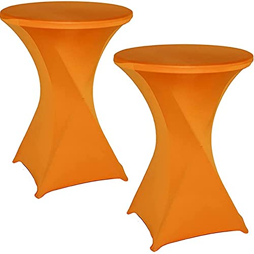 Highdi Stretch Stehtischhussen, Spandex Elastische Cocktail Tischdecken für Hochzeit, Geburtstagsfeiern, Party, Bankett, Heim Dekor (Orange,60x110cm) von Highdi