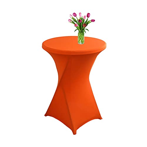 Highdi Stretch Stehtischhussen, Spandex Elastische Cocktail Tischdecken für Hochzeit, Geburtstagsfeiern, Party, Bankett, Heim Dekor (Orange,60x110cm) von Highdi