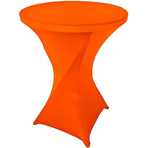 Highdi Stretch Stehtischhussen, Spandex Elastische Cocktail Tischdecken für Hochzeit, Geburtstagsfeiern, Party, Bankett, Heim Dekor (Orange,80x110cm) von Highdi