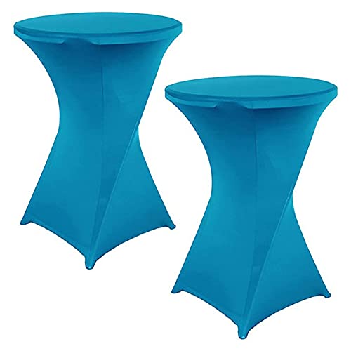 Highdi Stretch Stehtischhussen, Spandex Elastische Cocktail Tischdecken für Hochzeit, Geburtstagsfeiern, Party, Bankett, Heim Dekor (blau,80x110cm) von Highdi