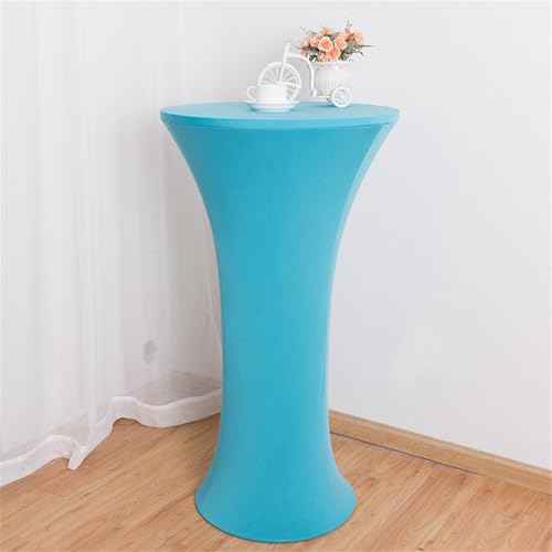 Highdi Stretch Stehtischhussen, Spandex Stretch Stehtisch Hussen Elastische Rund Stehtisch Hussen Outdoor für Hochzeit Bistrotisch Geburtstagsfeier Bankett (Seeblau,Ф60cm) von Highdi