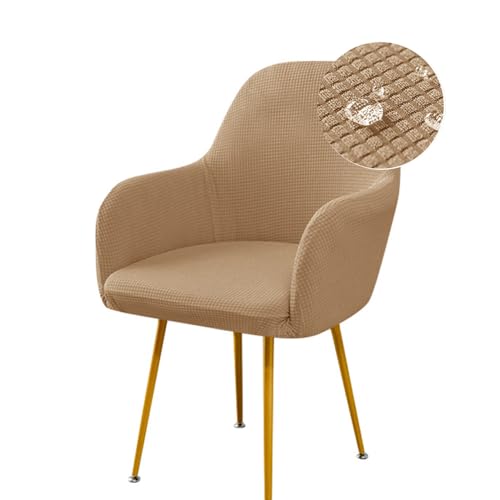 Highdi Stretch Stuhlhussen mit Armlehne aus Jacquard Wasserdichter Stuhlbezug Hussen für Esszimmerstühle Sesselbezug Waschbar Universal für Esszimmer Hotel Bankett Deko (2er Set,Khaki) von Highdi