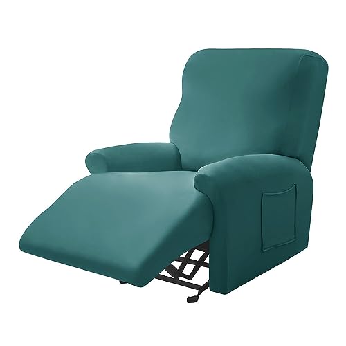 Highdi Stretchhusse für Relaxsessel Komplett Sesselschoner, Stretch Relaxsessel Bezüge - Einfarbig Elastisch Sesselbezug für Fernsehsessel Liege Sessel (Türkis,1 Sitzer) von Highdi