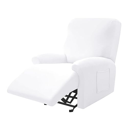 Highdi Stretchhusse für Relaxsessel Komplett Sesselschoner, Stretch Relaxsessel Bezüge - Einfarbig Elastisch Sesselbezug für Fernsehsessel Liege Sessel (Weiss,1 Sitzer) von Highdi