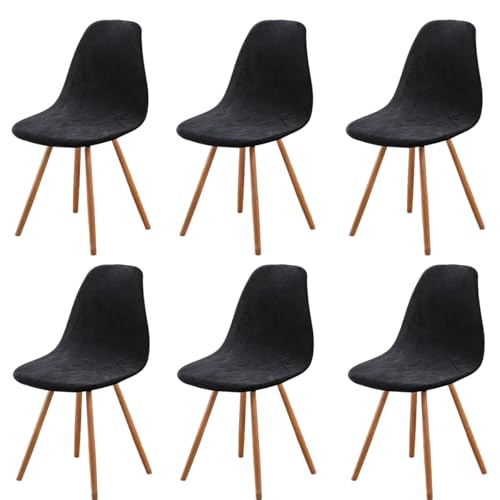 Highdi Stuhlhussen 6er Set, Strech Samt Stuhlhussen Skandinavisch Noir Abnehmbare Universal Stuhlbezug Waschbarer Chair Cover Stuhlabdeckung Elegante Esszimmer Highdi Stuhlhussen 6er Set, Strech Samt Stuhlhussen Skandinavisch Noir Abnehmbare Universal Stuhlbezug Waschbarer Chair Cover Stuhlabdeckung Elegante Esszimmer von Highdi