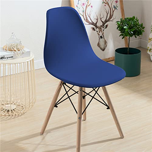 Highdi Stuhlhussen Schalenstuhl Bezug Stretch Universal Esszimmerstühle Bezug Moderne Einfarbig Abnehmbar Waschbar Stuhlbezug Wohnzimmer Büro Küchenstühle Husse (Navy Blau,1 Stück) von Highdi