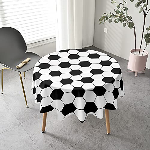 Highdi Thema Fußball Runde Tischdecke Abwaschbar Tisch Decke, Rund Tischwäsche Geeignet für Küche, Esszimmer, Esstisch, Couchtisch, Gartentisch (Fußball,Durchmesser 160cm) von Highdi