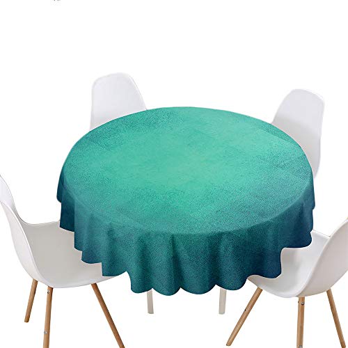 Highdi Tischdecke Rund Lotuseffekt, 3D Druck Wasserdicht Antifouling Pflegeleicht Abwaschbar Polyester Tischdecke, für Home Küche Dekoration, Verschiedene Größen (Durchmesser 100cm,Blau Grün) von Highdi