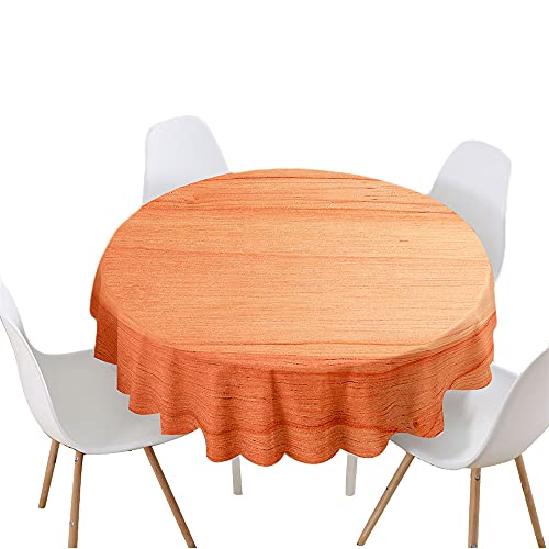 Highdi Tischdecke Rund Lotuseffekt, 3D Druck Wasserdicht Antifouling Pflegeleicht Abwaschbar Polyester Tischdecke, für Home Küche Dekoration, Verschiedene Größen (Durchmesser 100cm,Orange) von Highdi