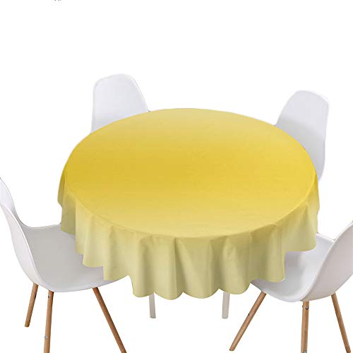 Highdi Tischdecke Rund Lotuseffekt, 3D Druck Wasserdicht Antifouling Pflegeleicht Abwaschbar Polyester Tischdecke, für Home Küche Dekoration, Verschiedene Größen (Durchmesser 120cm,Gelb) von Highdi