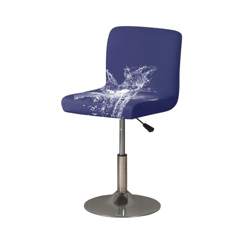 Highdi Wasserdicht Stuhlhussen Barhocker Bezüge Barstuhlbezug Stretch mit Rückenlehne 1/2/4/6 Stück, Hussen für Barhocker Bar Waschbarer Stuhl Abdeckung (Navy blau,6 Stück) von Highdi