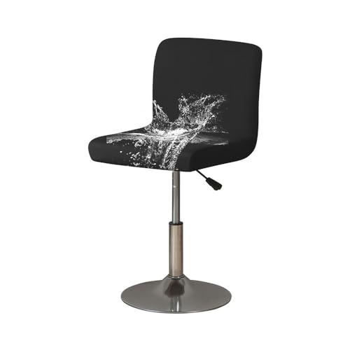 Highdi Wasserdicht Stuhlhussen Barhocker Bezüge Barstuhlbezug Stretch mit Rückenlehne 1/2/4/6 Stück, Hussen für Barhocker Bar Waschbarer Stuhl Abdeckung (Schwarz,4 Stück) von Highdi