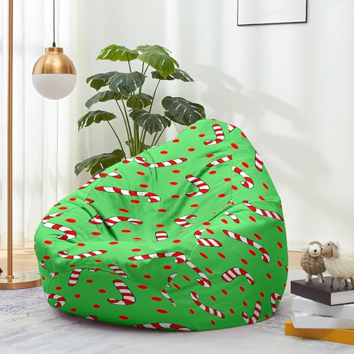 Highdi Weihnachten Sitzsack Kinder mit Ohne Füllung - Xmas Sitzsack Spielzeug Aufbewahrung,Sitzsack Stuhl Abdeckung Plüschtier Aufbewahrung Bequeme Bodenliege (Rot gepunktet,L:90x110cm) von Highdi