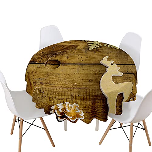 Highdi Weihnachten Tischdecke Rund Wasserdicht Abwaschbar, 3D Drucken Antifouling Pflegeleicht Polyester Tischdecke, für Home Küche Dekoration, Verschiedene Größen (Holzmaserung,Durchmesser 180cm) Highdi Weihnachten Tischdecke Rund Wasserdicht Abwaschbar, 3D Drucken Antifouling Pflegeleicht Polyester Tischdecke, für Home Küche Dekoration, Verschiedene Größen (Holzmaserung,Durchmesser 180cm) von Highdi