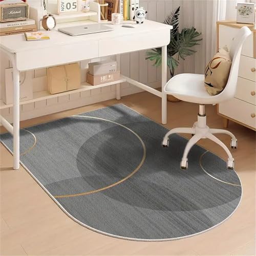 Modern Mode Bodenschutzmatte Bürostuhl, Highdi Bürostuhl Unterlage Kratzfest rutschfest, Halbrund Bodenmatte Stuhlunterlage, für Parkett Hartböden Bürostuhlunterlage (Grau,80x120cm) von Highdi