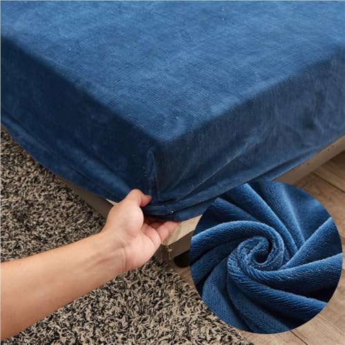 Samt Spannbettlaken 90x200 cm Warm Winter Frottee Spannbetttücher, Highdi Microfleece Flausch Blau Spannbetttuch 90 x 200 Boxspringbett Bettlaken für Hohe Matratze Steghöhe 25-30cm Samt Spannbettlaken 90x200 cm Warm Winter Frottee Spannbetttücher, Highdi Microfleece Flausch Blau Spannbetttuch 90 x 200 Boxspringbett Bettlaken für Hohe Matratze Steghöhe 25-30cm von Highdi