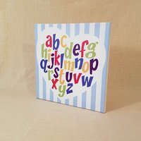 Buntes Alphabet Leinwanddruck - 12 "x 12" von HigherPlaneImaging