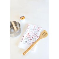 Weihnachtsplätzchen Geschirrtuch | Urlaub Backen Küchentuch Plätzchen Zutaten Handtuch Weihnachten Nostalgie Gastgeberin Geschenk Rezept von HighlandRidgeRustics
