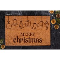 Top Weihnachtsgeschenk Hochwertig Gelaserte Fußmatte Aus Kokosfaser Personalisiert Mit Ihrem Weihnachtsmotiv/ Namen/ Text | 60x40 cm von HighlightMediaDE