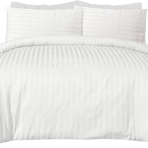 Bettbezug-Set 300, Weiß, aus 100 % ägyptische Baumwolle, weiß, Doppelbett von HIGH LIVING