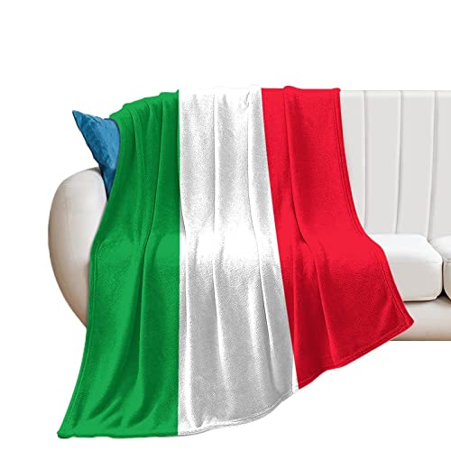 Higoss Decke mit Italien-Flagge, Überwurf mit Länderflagge, Plüsch, superweich, warm, Flanelldecke für Couch, Bett, Sofa, Stuhl, tolles Geschenk für Freunde, Männer, Frauen, 127 x 152,4 cm von Higoss