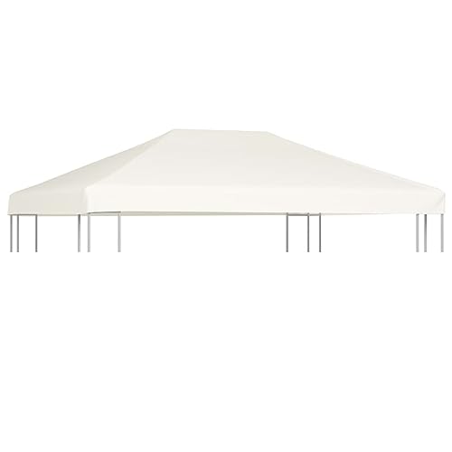 Higsose Pavillondach 310 g/m² 4x3 m Cremeweiß Wasserdicht Stabil Winterfest Dach für Pavillon Gartenpavillon Abdeckung von Higsose