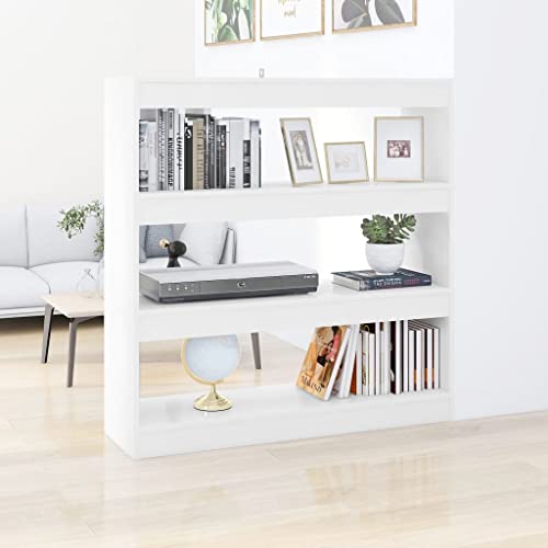 Higsose 100x30x103 cm Bücherregal/Raumteiler Weiß Bookshelf Standregal Holz Vielseitige Regal Offenes Regal Vitrinenschrank Wohnzimmer Möbel Holzregal Raumteiler Holz von Higsose