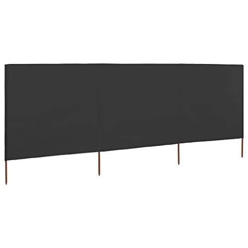 Higsose 3-Teiliger Faltbarer Windschutz 400x120 cm Strand Windschutz Hochwertigem Vliesstoff Langlebig Windschutz Sichtschutz Garten im Freien Camping Park Zum Schutz vor Wind Sand Anthrazit von Higsose
