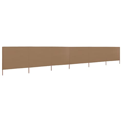 Higsose 6-Teiliger Faltbarer Windschutz 800x80 cm Strand Windschutz Hochwertigem Vliesstoff Langlebig Windschutz Sichtschutz Garten im Freien Camping Park Zum Schutz vor Wind Sand Taupe von Higsose