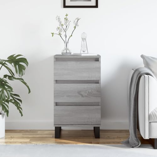 Higsose Aufbewahrungsschrank Buffetschrank Küchenschrank für Wohnzimmer Schlafzimmer oder Flur Platzsparendes Design Grau Sonoma 40x35x70 cm von Higsose