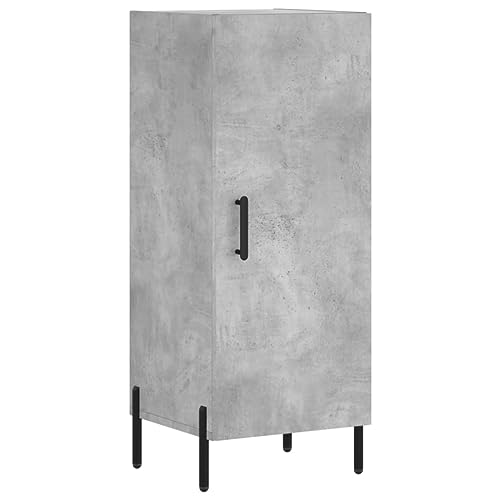 Higsose Aufbewahrungsschrank Klassische Küchenschrank Buffetschrank für Wohnzimmer Schlafzimmer oder Flur Platzsparendes Design Betongrau 34,5x34x90 cm von Higsose