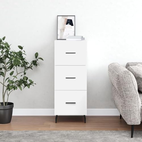 Higsose Aufbewahrungsschrank Klassische Küchenschrank für Wohnzimmer Schlafzimmer oder Flur Buffetschrank Platzsparendes Design Weiß 34,5x34x90 cm von Higsose