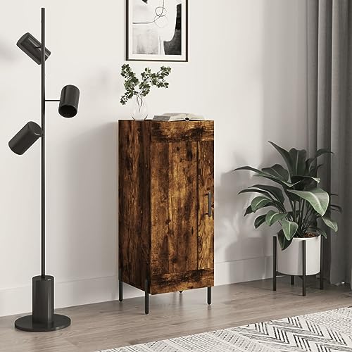Higsose Aufbewahrungsschrank Klassische Sideboard Buffetschrank für Wohnzimmer Schlafzimmer oder Flur Platzsparendes Design Räuchereiche 34,5x34x90 cm von Higsose