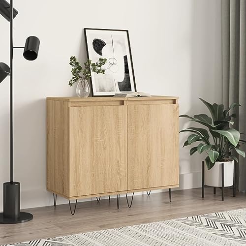 Higsose Aufbewahrungsschrank Küchenschrank 2 STK. Buffetschrank für Schlafzimmer Wohnzimmer oder Flur Platzsparendes Design Sonoma-Eiche 40x35x70 cm von Higsose