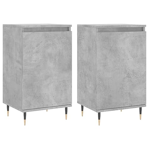 Higsose Aufbewahrungsschrank Küchenschrank 2 STK. Sideboard für Wohnzimmer Schlafzimmer oder Flur Platzsparendes Design Betongrau 40x35x70 cm von Higsose