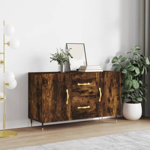 Higsose Aufbewahrungsschrank Küchenschrank Buffetschrank für Schlafzimmer Wohnzimmer oder Flur Platzsparendes Design Räuchereiche 100x36x60 cm von Higsose