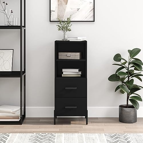 Higsose Aufbewahrungsschrank Küchenschrank Buffetschrank für Wohnzimmer Schlafzimmer oder Flur Platzsparendes Design Schwarz 34,5x34x90 cm Higsose Aufbewahrungsschrank Küchenschrank Buffetschrank für Wohnzimmer Schlafzimmer oder Flur Platzsparendes Design Schwarz 34,5x34x90 cm von Higsose