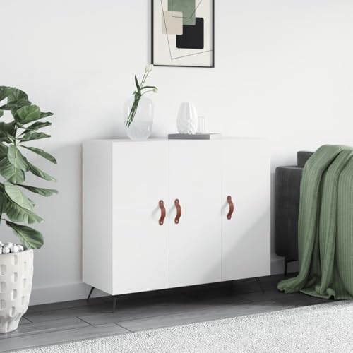 Higsose Aufbewahrungsschrank Küchenschrank Sideboard für Wohnzimmer Schlafzimmer oder Flur Platzsparendes Design Weiß 90x34x80 cm von Higsose