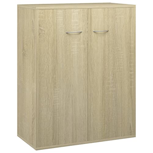 Higsose Aufbewahrungsschrank Platzsparendes Design Moderne Küchenschrank für Wohnzimmer Schlafzimmer oder Flur Buffetschrank Sonoma-Eiche 60x30x75 cm von Higsose