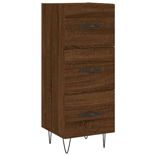 Higsose Aufbewahrungsschrank Sideboard Buffetschrank für Wohnzimmer Schlafzimmer oder Flur Platzsparendes Design Braun Eichen-Optik 34,5x34x90 cm von Higsose