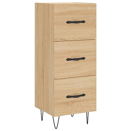 Higsose Aufbewahrungsschrank Sideboard Buffetschrank für Wohnzimmer Schlafzimmer oder Flur Platzsparendes Design Sonoma-Eiche 34,5x34x90 cm von Higsose