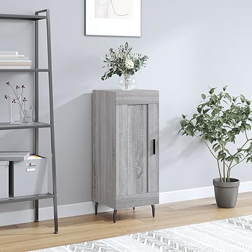 Higsose Aufbewahrungsschrank Sideboard Küchenschrank für Wohnzimmer Schlafzimmer oder Flur Platzsparendes Design Grau Sonoma 34,5x34x90 cm von Higsose