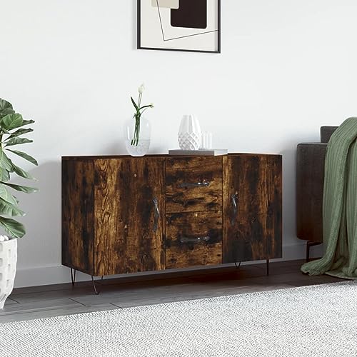 Higsose Aufbewahrungsschrank Sideboard Küchenschrank für Wohnzimmer Schlafzimmer oder Flur Platzsparendes Design Räuchereiche 100x36x60 cm von Higsose