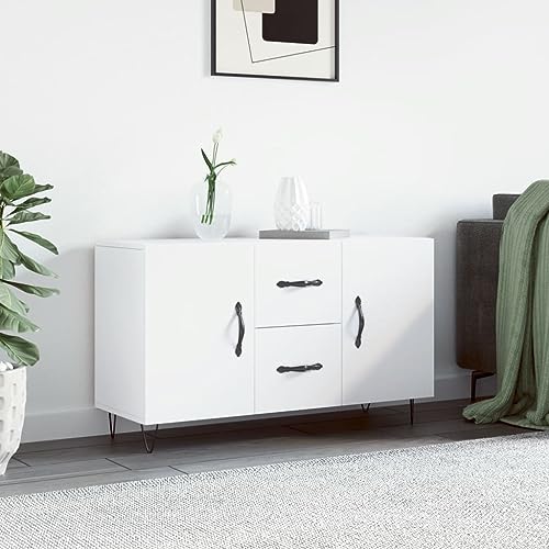 Higsose Aufbewahrungsschrank Sideboard Küchenschrank für Wohnzimmer Schlafzimmer oder Flur Platzsparendes Design Weiß 100x36x60 cm von Higsose